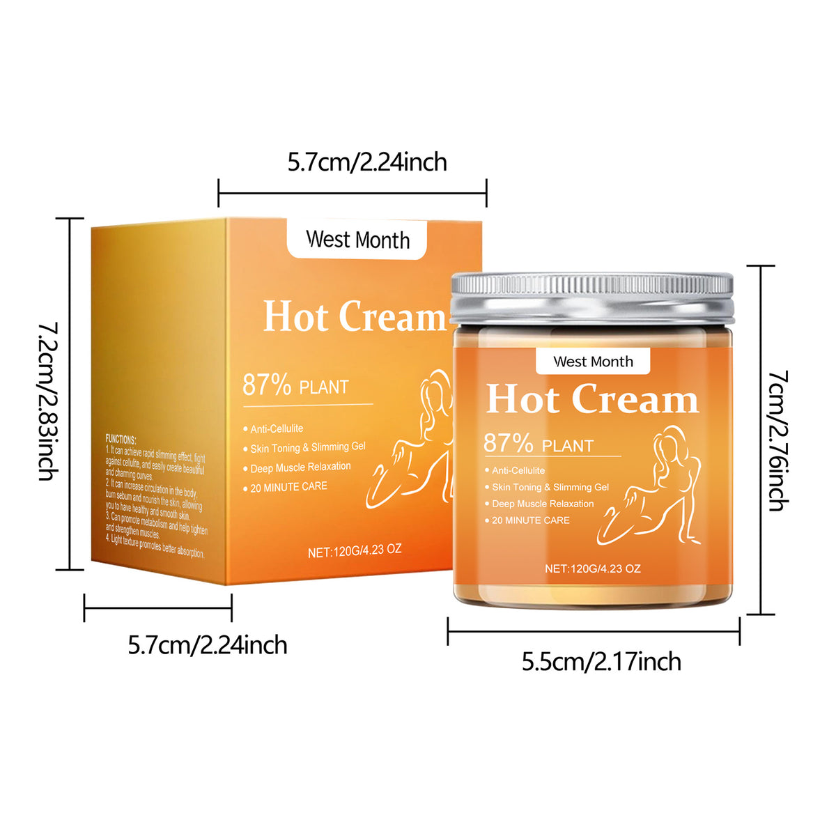 Fat Burner Weight Loss Cream Anti Cellulite Shaping Sculpting Firming Arms Belly Abdomen Thigh Legs Full Body Massager Hot Cream