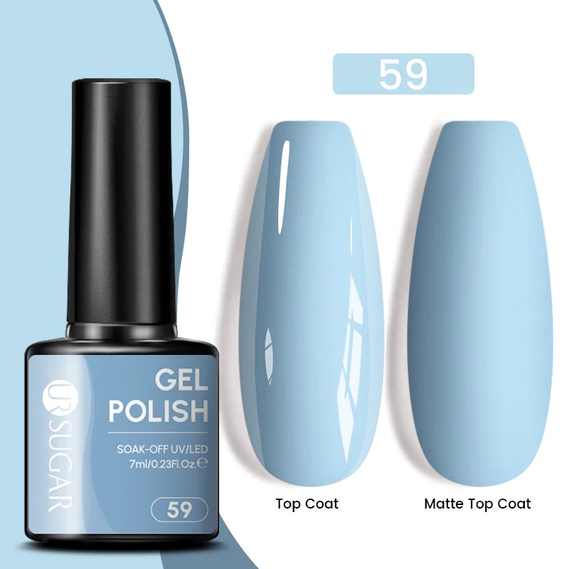 UR SUGAR 7.5ML Blue Black Red Glitter Sequin Color Gel Nail Polish Semi-permanent Varnish For Nail Art Manicure Soak Off UV Gel