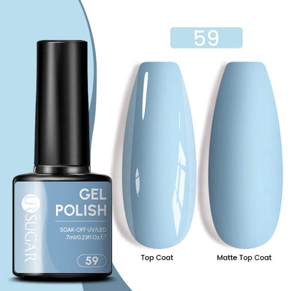 UR SUGAR 7.5ML Blue Black Red Glitter Sequin Color Gel Nail Polish Semi-permanent Varnish For Nail Art Manicure Soak Off UV Gel