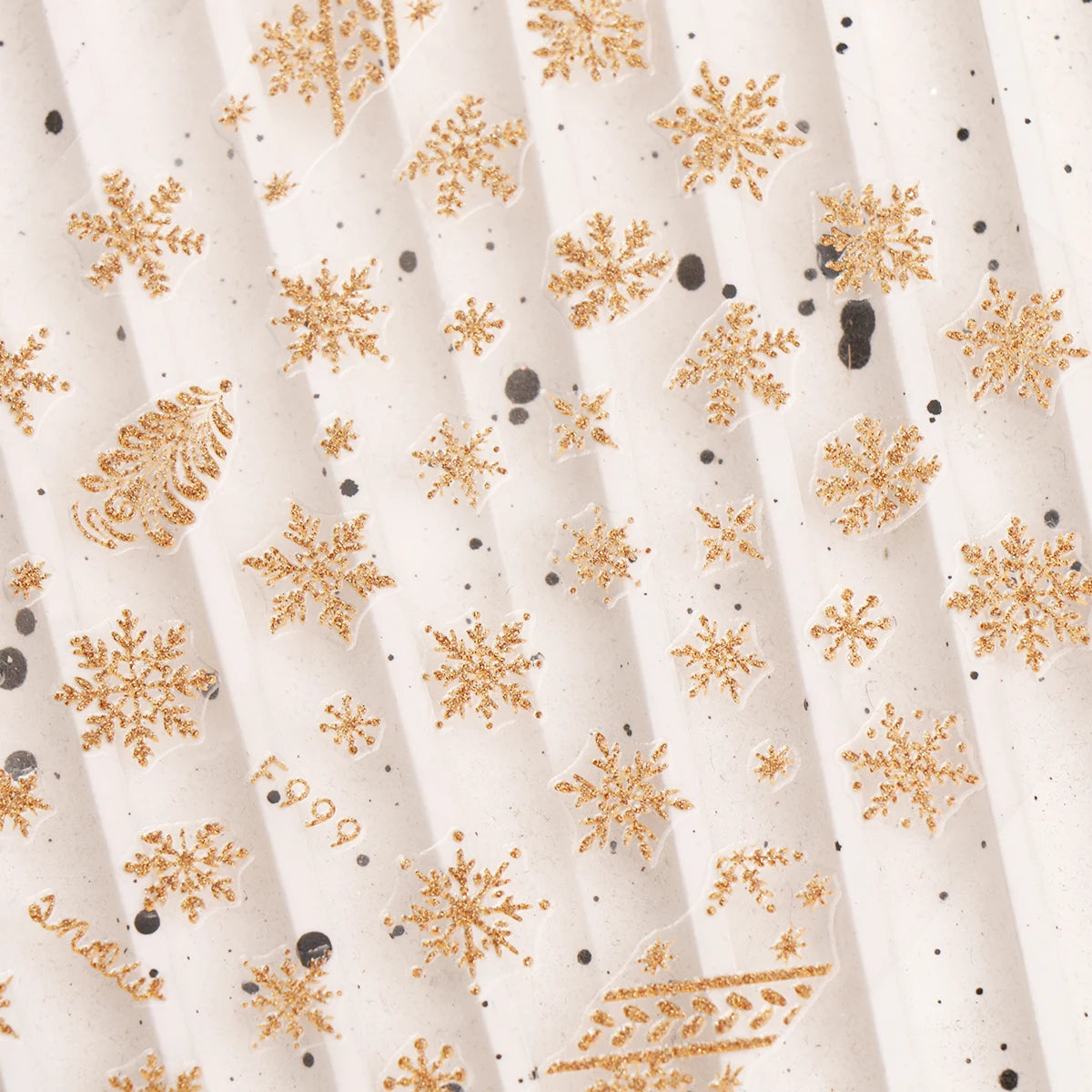 3Pcs 3D Glitter Gold Christmas Nail Stickers, Snowflake Sweater Pattern Letter Decals, Winter Holiday Gift Party Nail Supplies