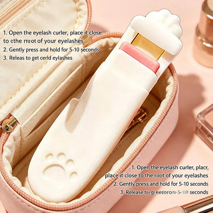1/2pcs Cute Cat Claw Eyelash Curler, Portable Press-Type Eyelash Curler, Professional Sunflower Lashes Curling Clip for Daily