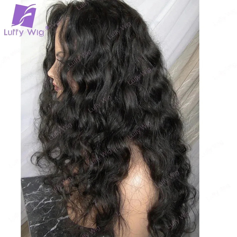 5x5 PU Silk Scalp Top Lace Front Wig Loose Wave Human Hair Brazilian Remy Curly 5x5 Closure PU Fake Scalp Plucked 200% For Women