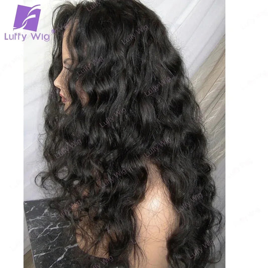 5x5 PU Silk Scalp Top Lace Front Wig Loose Wave Human Hair Brazilian Remy Curly 5x5 Closure PU Fake Scalp Plucked 200% For Women