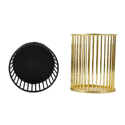 【M】Nordic Hollow Out Makeup Brush Holder Organizer Cylindrical Practical Pen Holder Portable Cosmetic Organizer Bucket