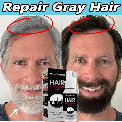 Gray White Hair Treatment Serum Cover White Hair To Black Natural Color Repair Spray Anti Loss Hair Restore Healthy Hairs Care