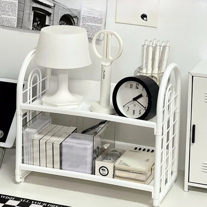 2-Layer Simple desktop Storage Rack for Household Use, Suitable for Storing Cosmetics and Miscellaneous Items in Dormitories