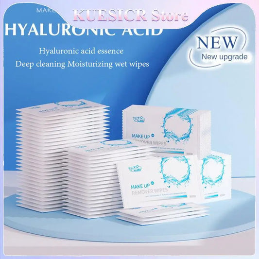 1/5/10 PCS Hyaluronic Acid Makeup Remover Wet Wipes Lazy Cleanser Remove Makeup Eye & Lip Makeup Disposable Wet Tissue Use