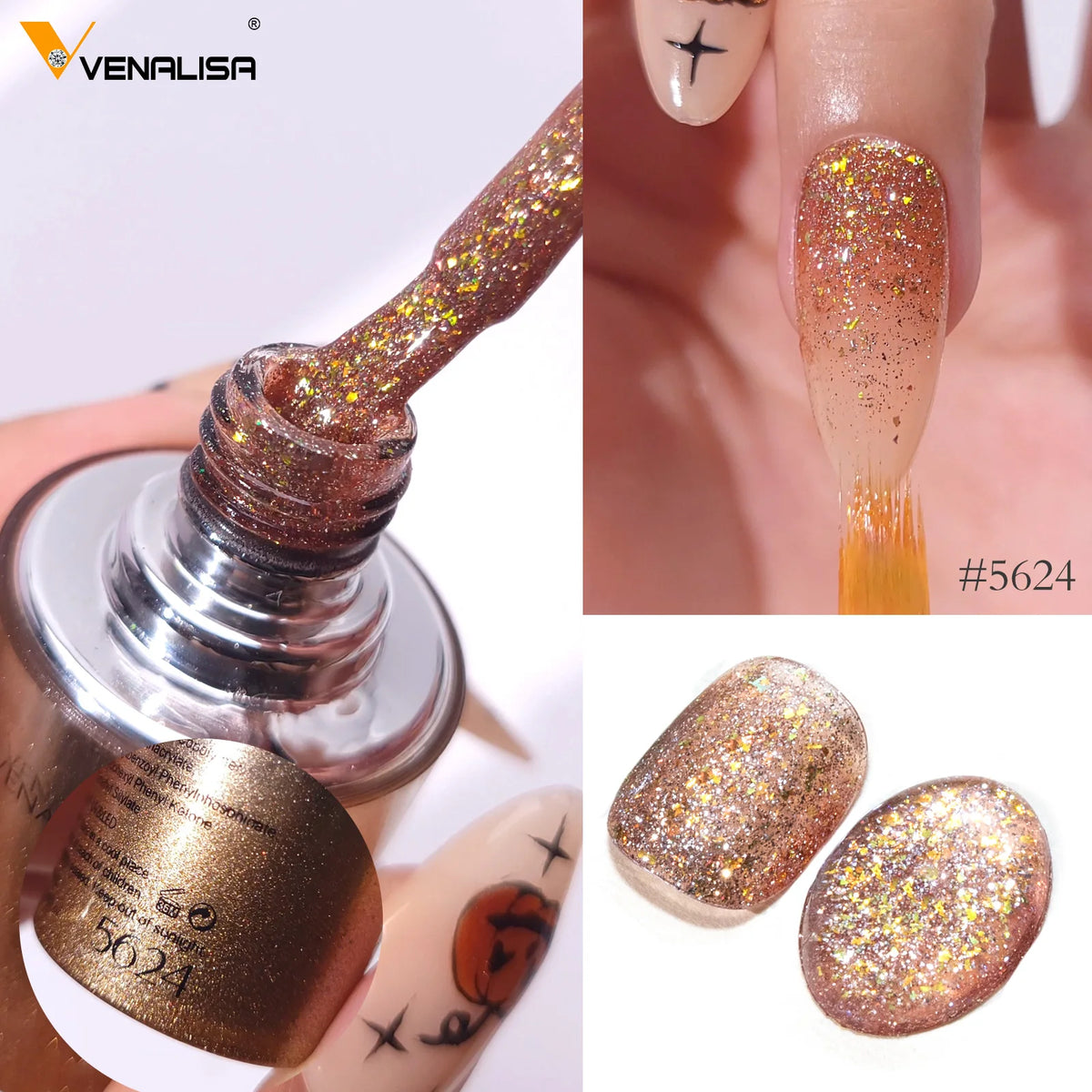 10ml Venalisa Hema Free TPO Free Gel Nail Polish Christmas New Year Soak Off Glitter Red Colors Cat Eye Magnet Nail Gel Polish