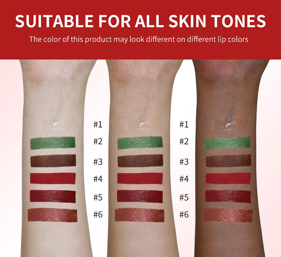 Christmas Lip Gloss Set Waterproof Long-Lasting Moisturizing Lip Skincare Lip Glaze Set Ideal Festive Holiday Christmas Gift