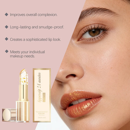 Gold Foil Color Changing Lipstick Fade Lip Line Enhance Plumpness Moisturizing Lip Perfect Daily Makeup Hyaluronic Acid Lip Balm