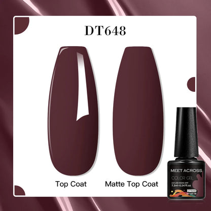 MEET ACROSS 8 Colors Mirror Gel Nail Polish Long-lasting Quick-drying Metallic Gold Silver Red Semi Permanent Varnish Nail Art