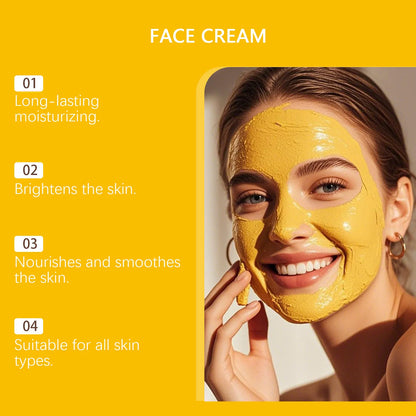 Turmeric Brightening Cream Fade Dark Spots Remove Pigmentation Smooth Fine Lines Lightening Lifting Moisturizing VC Facial Cream