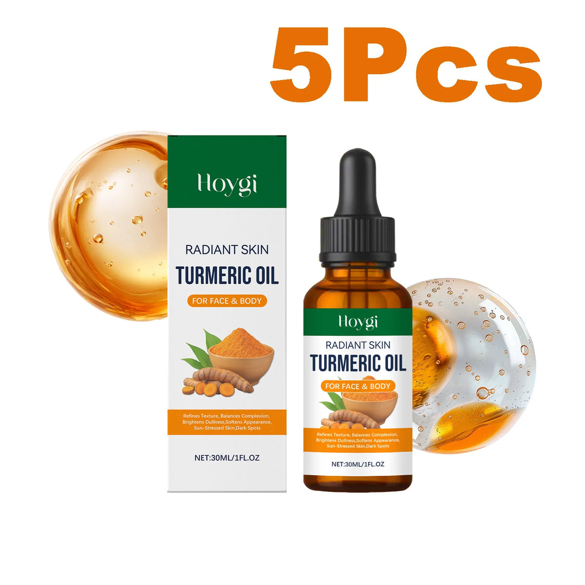 Turmeric Brightening Oil Dark Spot Corrector Exfoliating Face Oil Even Skin Tone Nourishing Fades Sun Spots Body Face Skincare