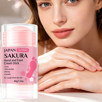 JUINHOU 60% UREA+2% SALICYLIC ACID CHERRY BLOSSOM HAND AND FOOT CREAM STICK Deep Hydration Moisturize Dry Skin Protect Your Heel