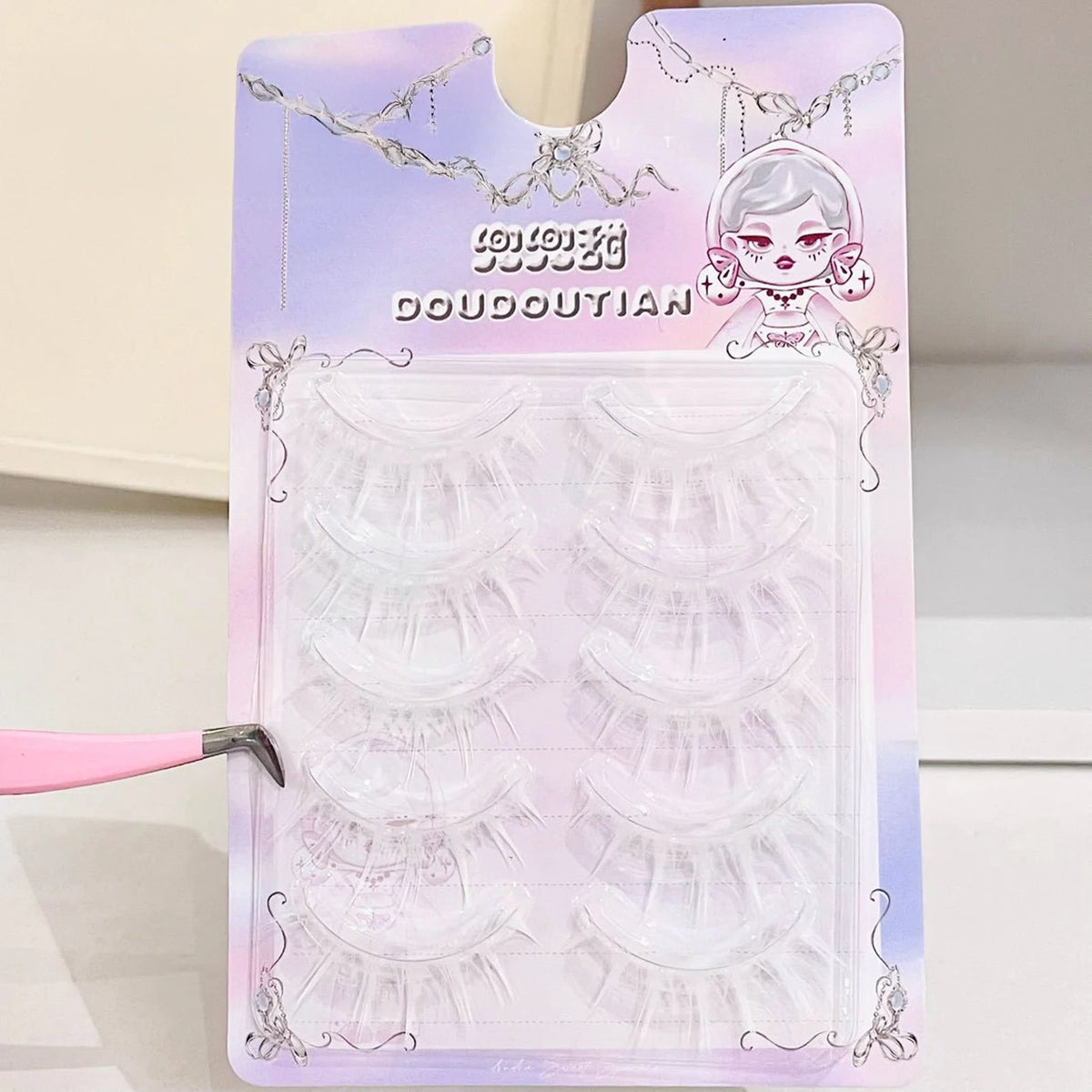 White lashes full strips Natural manga False Eyelashes DIY Wispy Strip lash For Women Halloween Christmas Party makeups