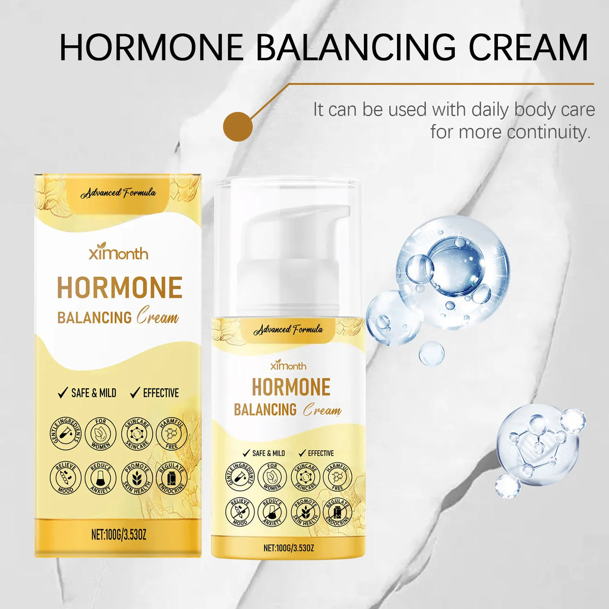 Hormone Balancing Cream Regulate Hormone Relieve Menopausal Symptoms Relaxing Body Mind Estrogen Relief Women Skin Health Care