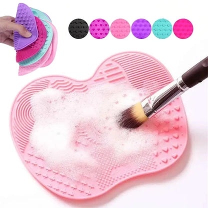 1/2/3Pcs Brush Cleaner Scrubbe Board Cosmetic Makeup Brush Washing Silicone Gel Cleaning Mat Foundation Makeup Brush Cleaner Pad