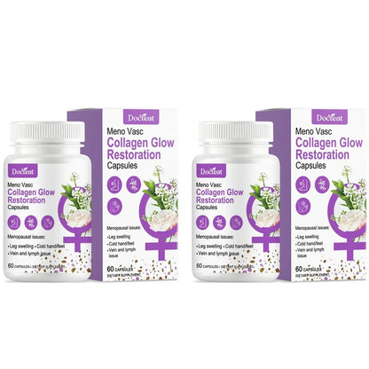 Collagen Glow Restoration Capsules, Boost Metabolism & Support Calorie Balance, Collagen Complex Hyaluronic Acid Magnesium 60Ct