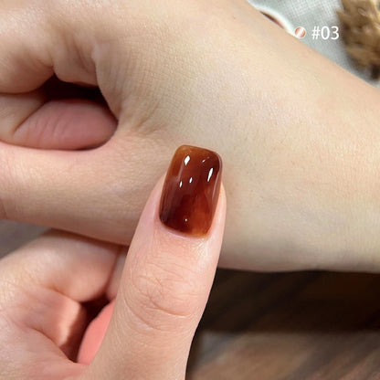 10ML 1-9pcs Hot Selling Water Blurred Clear Brown Nails Jelly Nail Polish Whitening Leopard Nails Black Green Nails