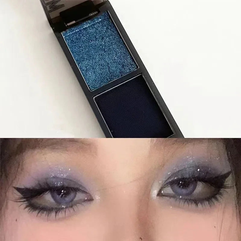 Two-color Eyeshadow Palette Lasting Easy To Color Matte Red Black Eye Shadow Fashion Korean Shiny Eyes Makeup Pigments Cosmetics