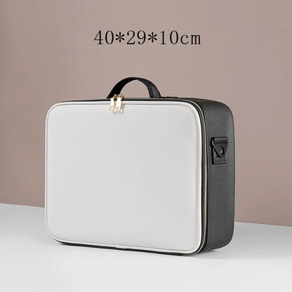 Waterproof PU Leather Cosmetic Bag Professional Large Capacity Storage Make Up Handbag Case Travel Toiletry Makeup Bag For Women