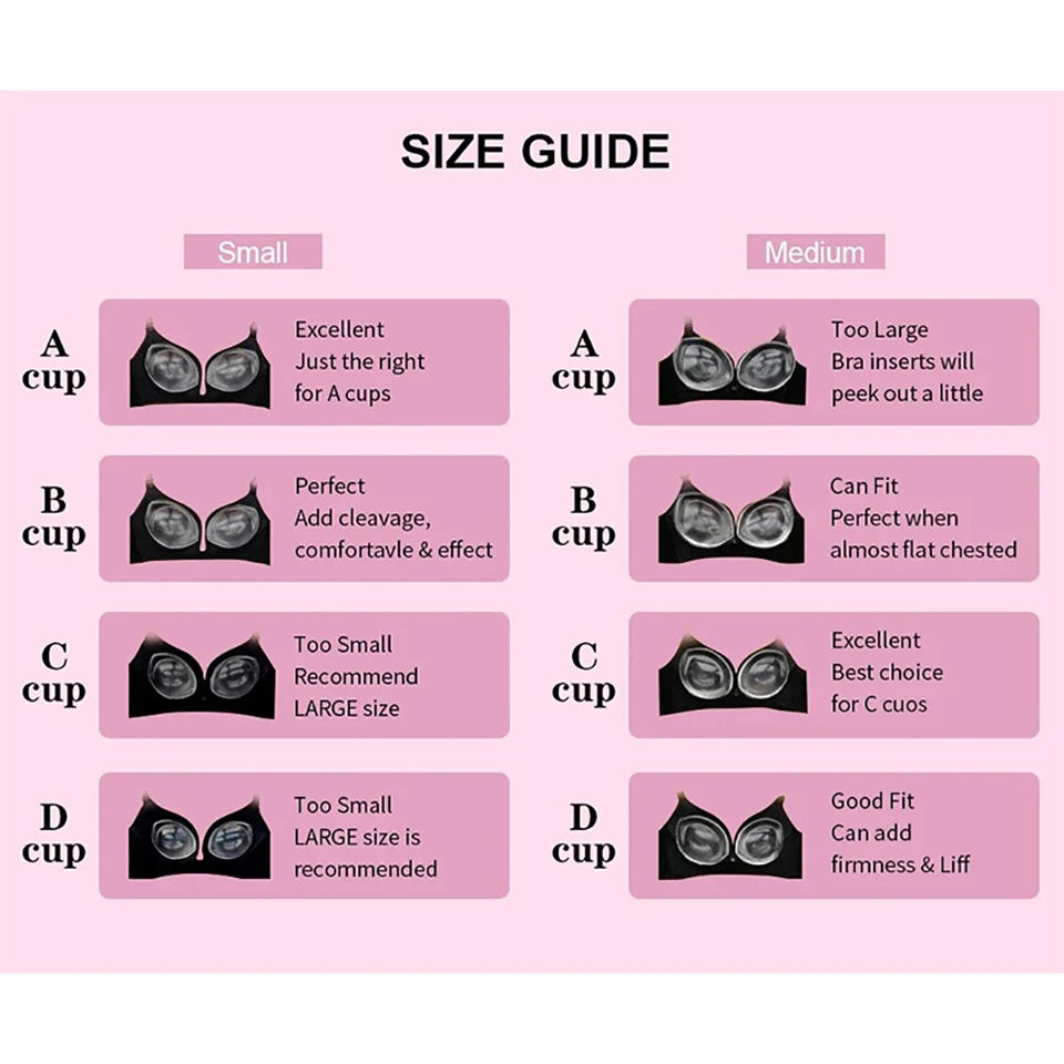 Silicone Bra Inserts Invisible Clear Lift Up Gel Breast Pads Cup Enhancer Push-Up Breast Pasties For Bras Bikinis Swimsuits