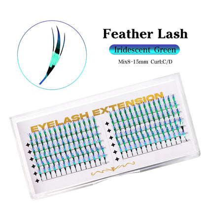 AGUUD Color Shiny Comic Spire Lashes Extension Manga Style Holographic Feather Lash Natural Soft Tinsel Anime Lash for Christmas