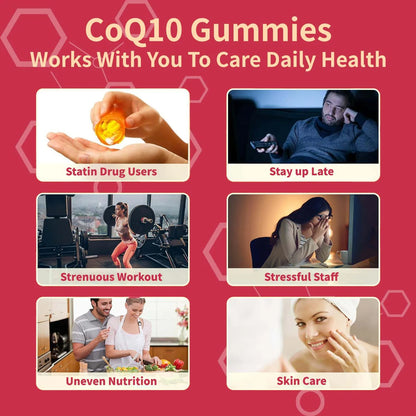 Organic Coenzyme Q10 Gummies - Supports Energy Production, Core System Health, Supports Immunity - Dietary Supplement
