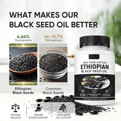 Black Seed Oil Supplement Potent Antioxidant for Immune Support & Digestive Health,Soote Joint &Skin Care