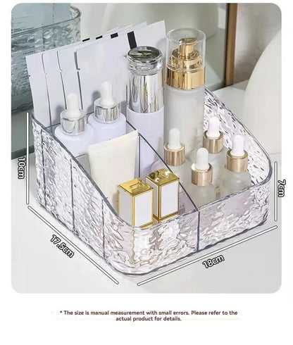 1Pc/Transparent Acrylic Cosmetics Storage Box Desktop Compartment Organizer Box Trapezoidal Cosmetics Storage