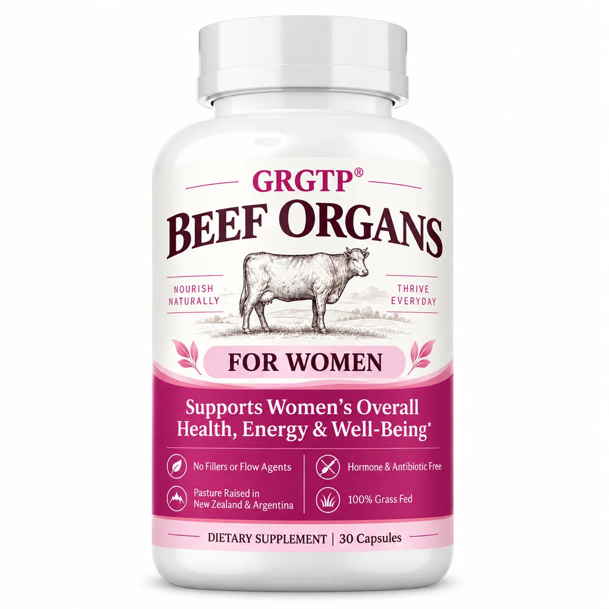 Beef Organs Supplement - Hormone Balance, Supports Women's Overall Health, Energy & Wellbeing, Promote Cellular Energy,Vitality