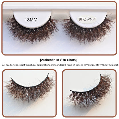 RED SIREN Brown Fluffy Mink Lashes 2026 New Design Luxurious Soft Natural Strip Lashes Cosplay Mink False Eyelashes Supplies