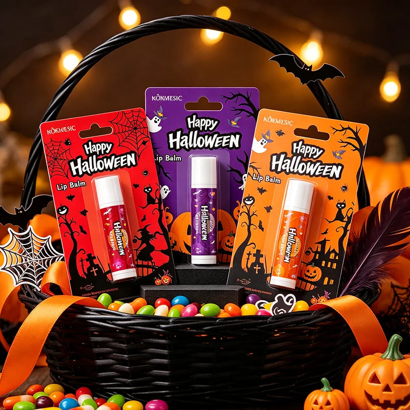 Halloween Theme Lip Balm Moisturizing And Non-sticky Lip Care Stick Fragrance nourishing Hand Cream Set Halloween Gifts