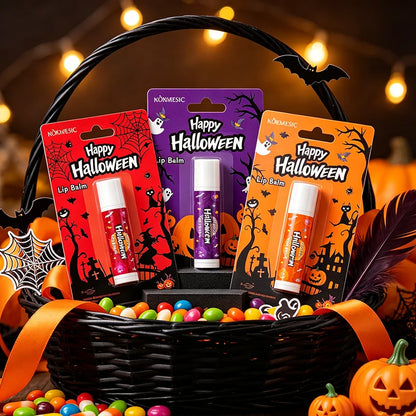 Halloween Theme Lip Balm Moisturizing And Non-sticky Lip Care Stick Fragrance nourishing Hand Cream Set Halloween Gifts