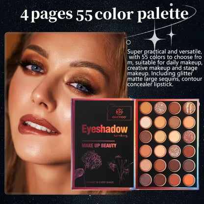 All-in-One Professional Makeup Kit Eyeshadow Palette with Highlighter Contour Powder Matte Shimmer Cosmetic Set for Daily Makeup