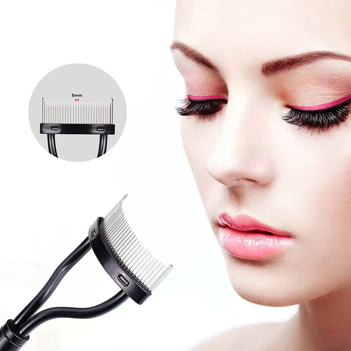 Portable Eyelash Brush Comb Mascara Curl Eye Lash Stainless Steel Eyelash Combing Tools Eyelash Curler Makeup Lash Separator