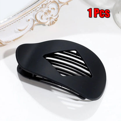 Fashion Oval Hair Claw Clip for Women New Design Leopard Matte Curved Flat Styling Barrettes Lady Ponytail Hairgrip Accessories