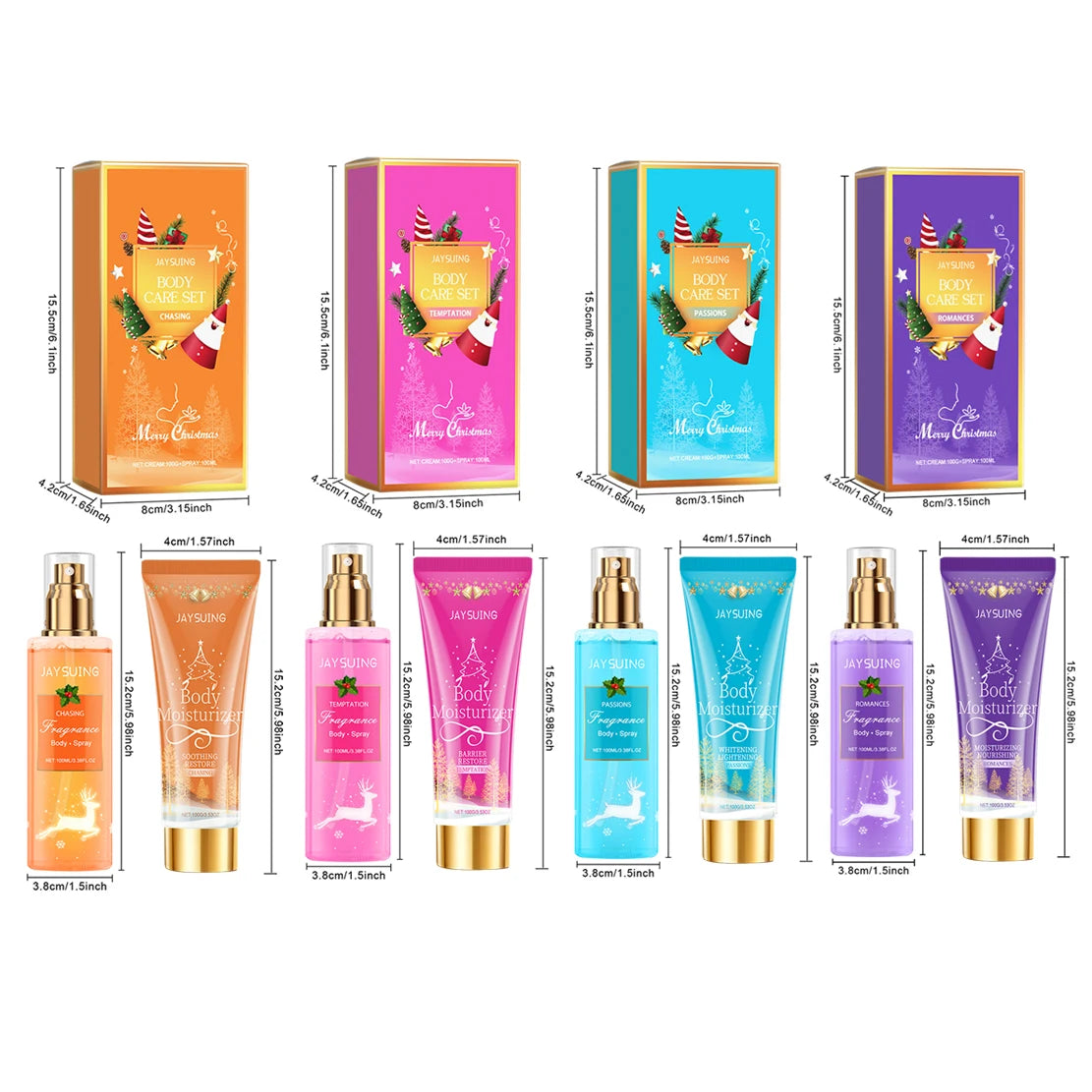 Christmas Scented Body Care Set Moisturizing Fragrance Body Spray & Lotion Long Lasting Fragrance Smoothing Body Repairing Dry