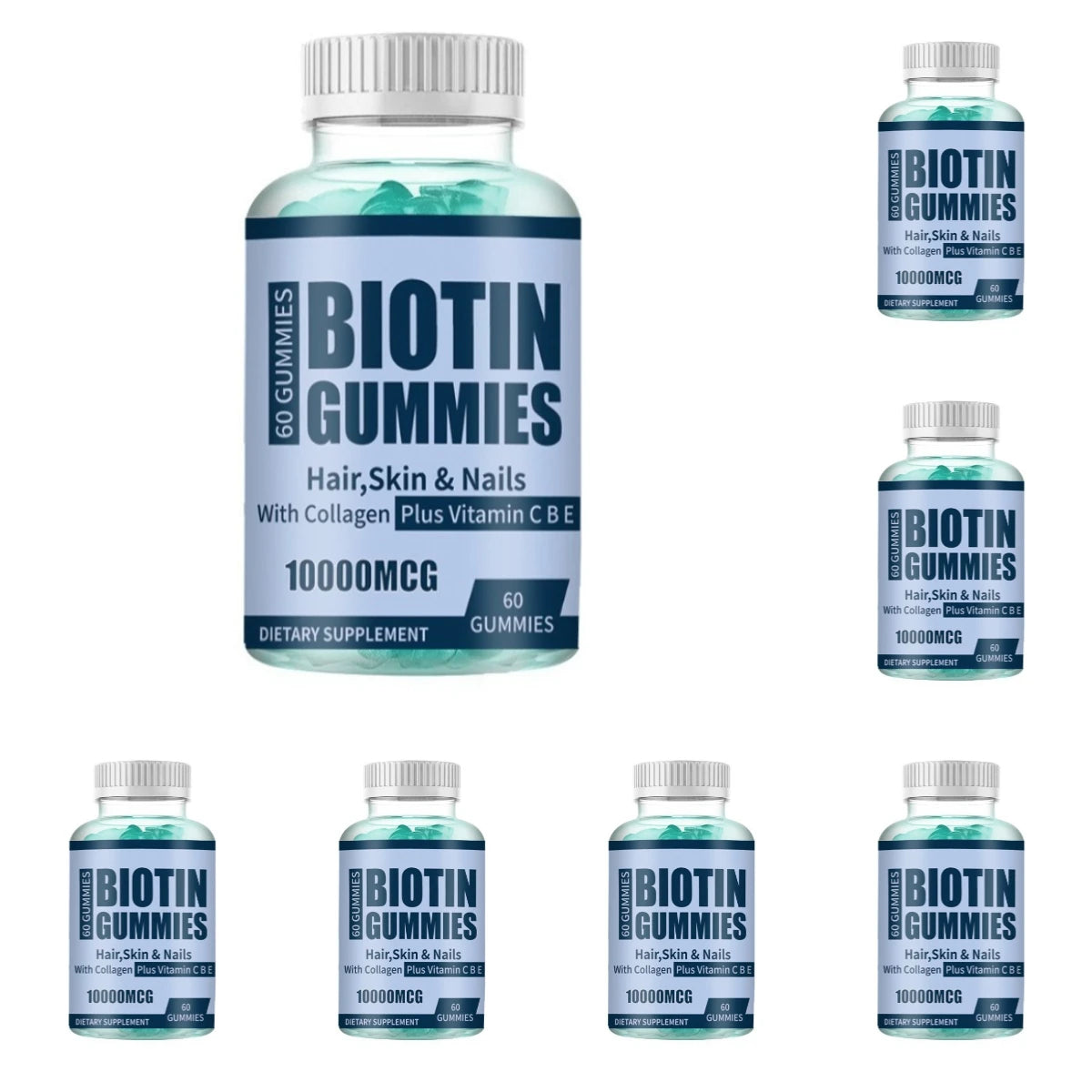 Biotin Gummies Supports Healthy Hair Radiant Skin Strong Nails with Collagen and Vitamin C Vegan Non-GMO Keratin 60 Gummies