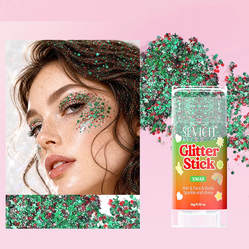 Fairy Dust Sparkling Sequins Glitter Bar Makeup Face Body Glitter Gel Hair Glitter Spray Christmas Paillette for Child Girl