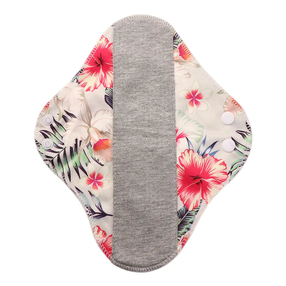 5Pcs Graphene Reusable Sanitary Pads 23CM Fast Absorbent Washable Sanitary Napkins Anti-Slip Soft Menstrual Cloth Pads