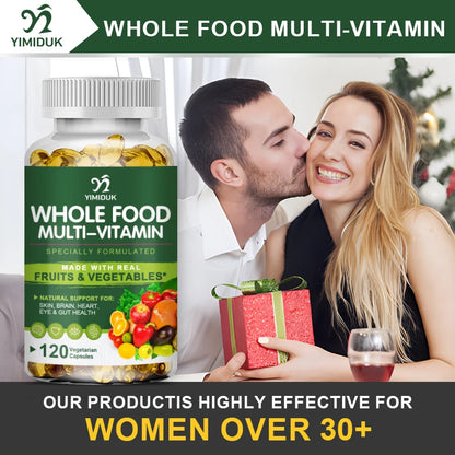 Whole Food Multivitamin Minerals Capsules, Supplement For Stress, Energy And Immune Support