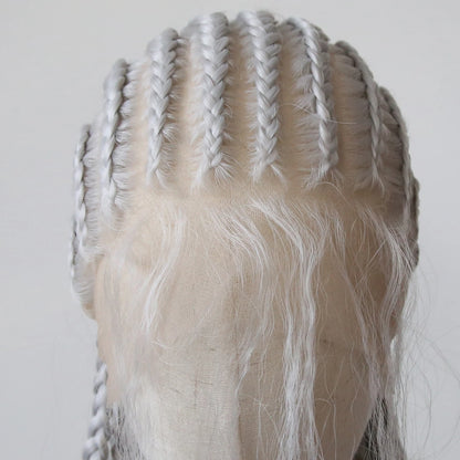Black Braided Wigs Synthetic Full Lace Wig Glueless Full Lace Synthetic Wig Heat Resistant Fiber Wig for Women Daily Wear