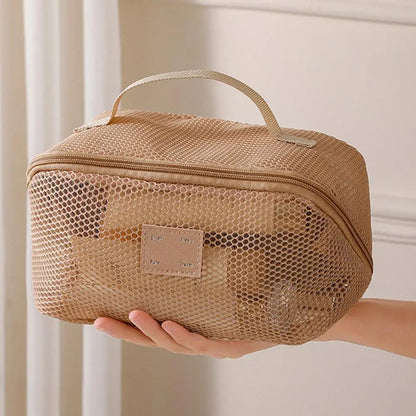 Mesh Large Capacity Cosmetic Bag Multifunction Travel Cosmetic Bag Women Toiletries Organizer Female Storage Make Up Case Tool
