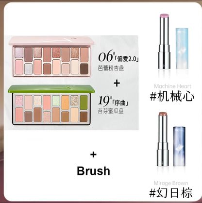 Chéeryep Makeup Set Glitter Eye Shadow Palette Lip Stick Moisturize Lip Balm Mirror 6Pcs Set Qianyan Kits For Women All in One