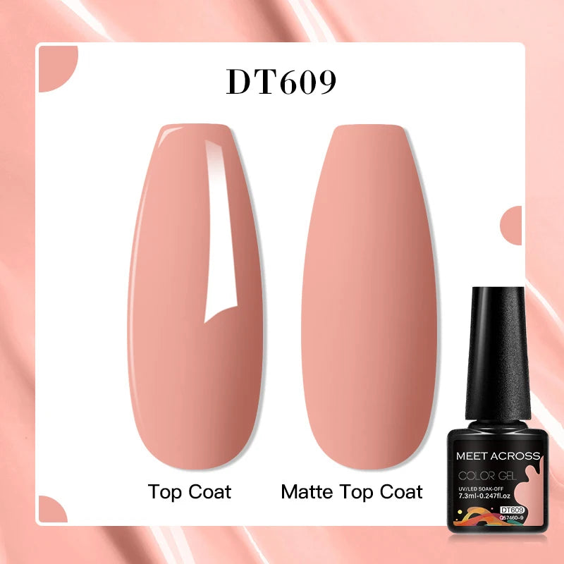 MEET ACROSS 8 Colors Mirror Gel Nail Polish Long-lasting Quick-drying Metallic Gold Silver Red Semi Permanent Varnish Nail Art