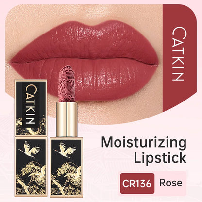 CATKIN Christmas Limited New Year's Lipstick for Lips CATKIN Moisturizing with Golden Glosses, Tone CP170 Crimson Pink, 3.6 G