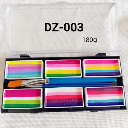 Professional Body Art 12 Colors Pastel Neon UV Color Rainbow Split Cake Face Paint Palette for Halloween Christmas