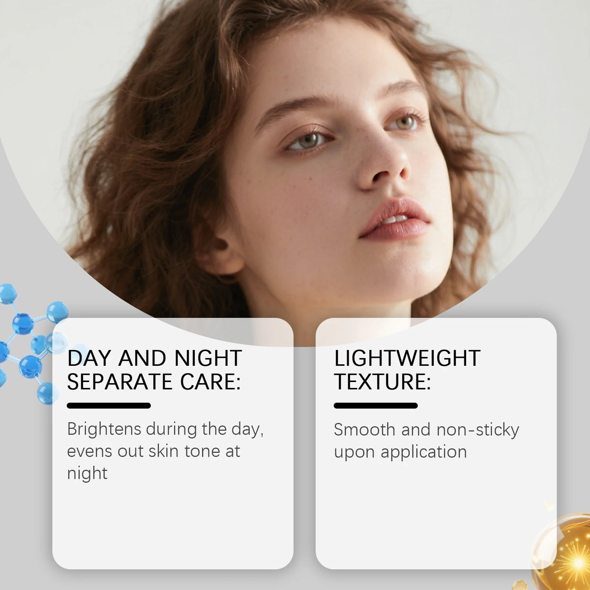 Vitamin C Brightening Ampoule For Dull Uneven Skin Tone Dual Effect Firm Lift Skin Minimize Pore Lightweight Brighten Face Cream