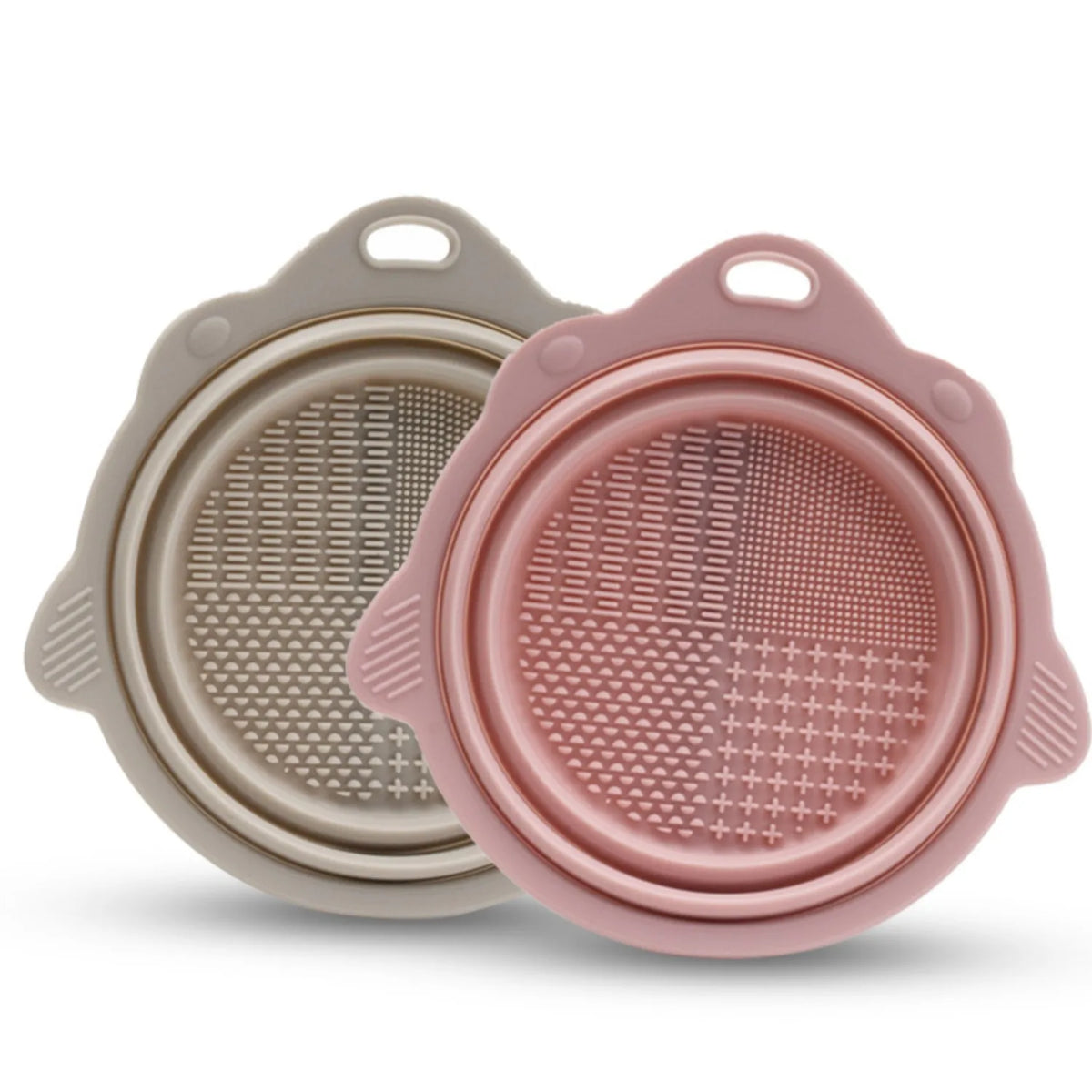 Multi-functional Silicone Makeup Brush Cleaning Bowl Powder Puff Beauty Washing Scrubber Pad with Folding Brush Holder